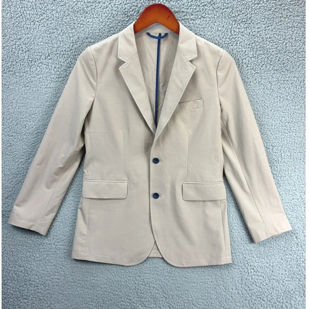 Vineyard Vines OTG Performance Blazer Jacket Boys 16 Khaki Tan School Preppy